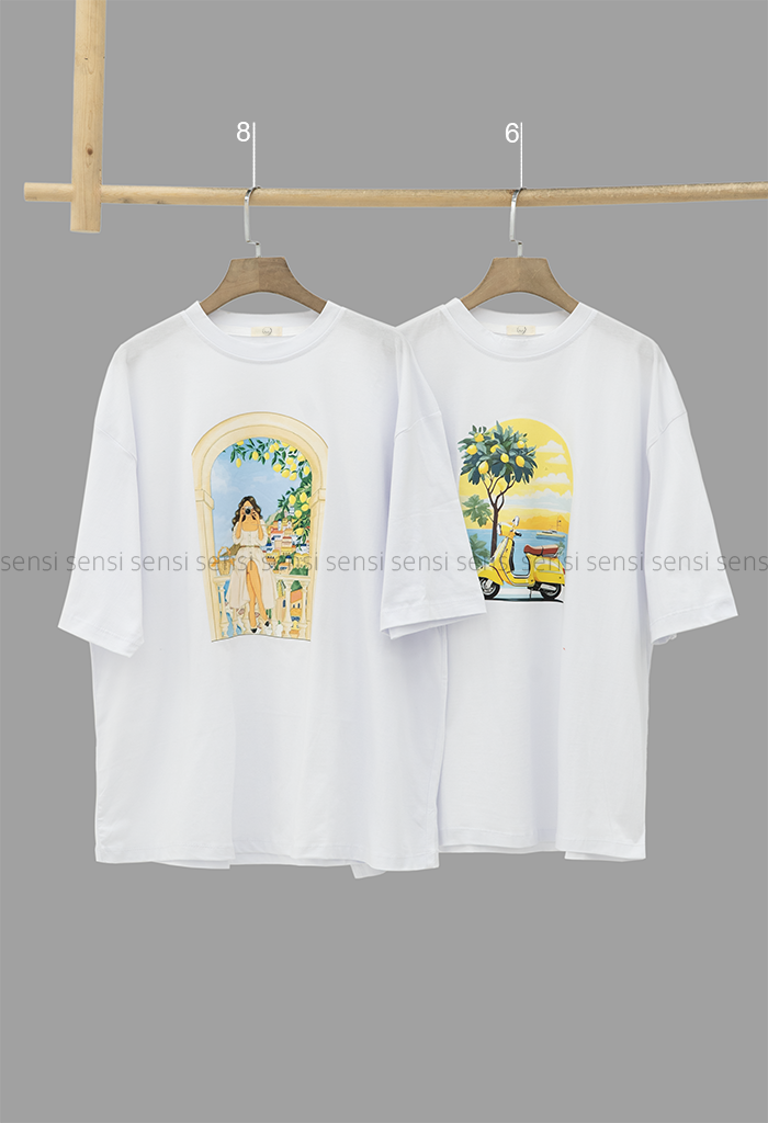 تیشرت لانگ چاپی کد1006258